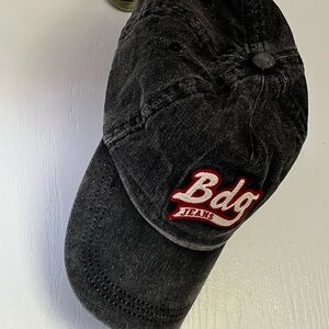 BDG Black Denim Cap with Red Logo
